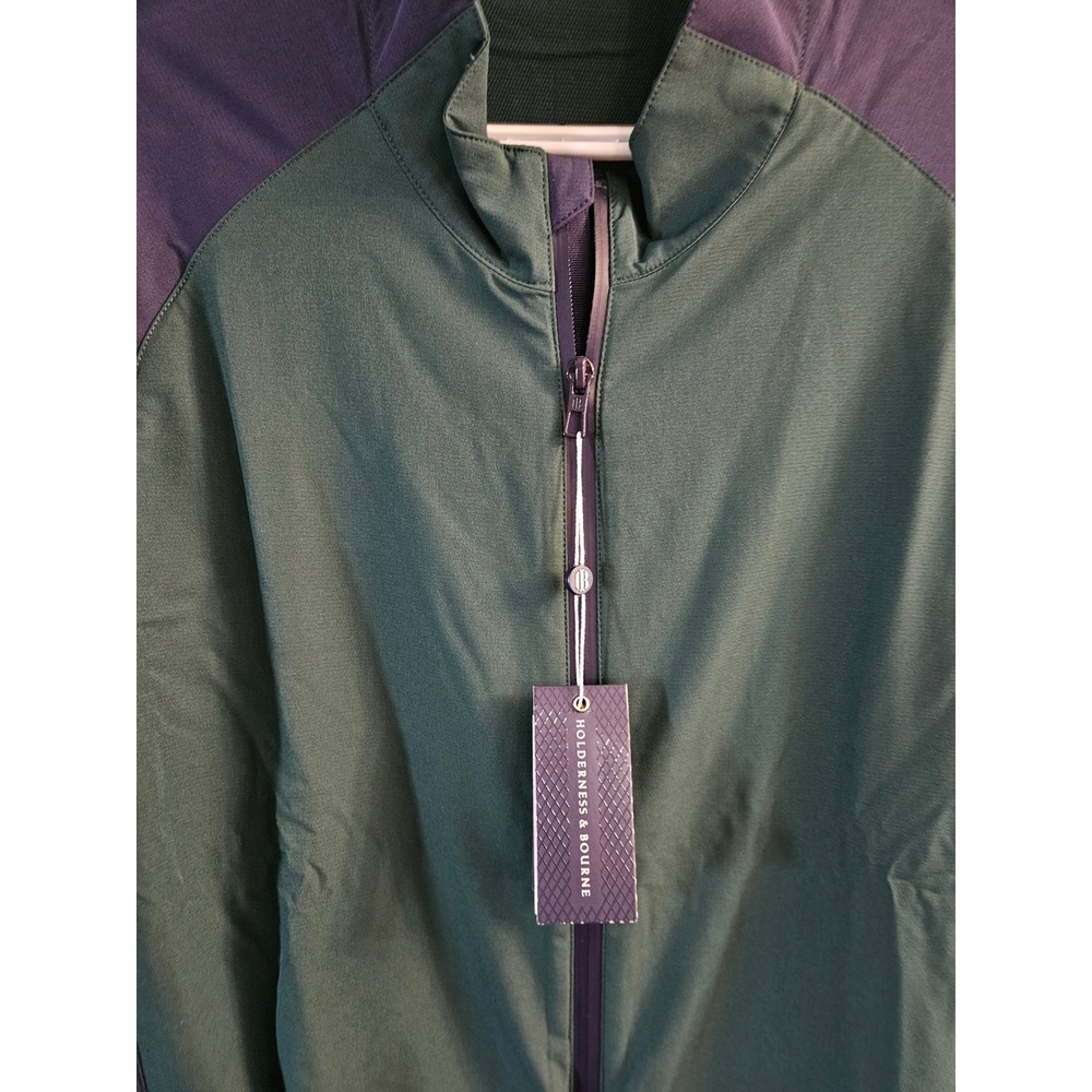 NWT Holderness & Bourne Dry Luxe Performance Jacket Mens Large Green Full Zip
